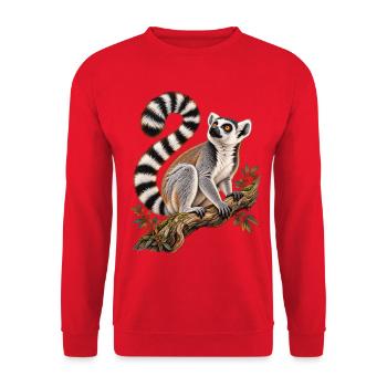 Katta im Geäst - Unisex Pullover - Rot - Vorne - Alina (178cm) & Michal (187cm)