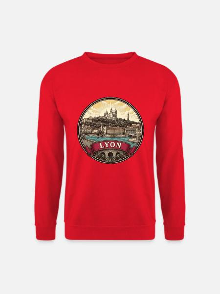 Lyon Frankreich Reiseabzeichen Fourvière Basilique Geschenk - Unisex Pullover - Rot
