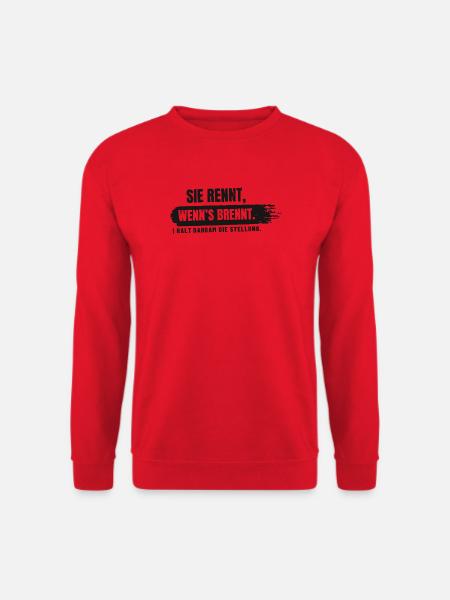 Sie rennt, wenn's brennt – I halt dahoam die - Unisex Pullover - Rot