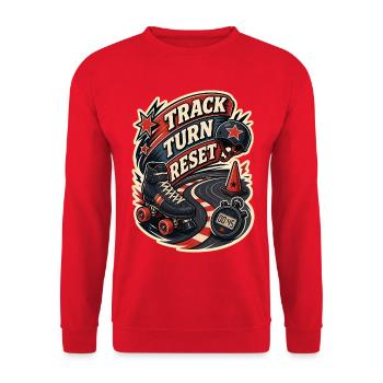 TRACK TURN RESET - Unisex Pullover - Rot - Vorne - Alina (178cm) & Michal (187cm)