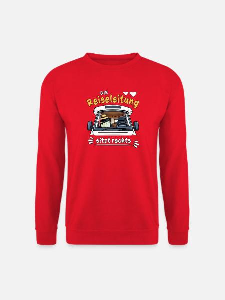 Camping Die Reiseleitung sitzt rechts - Unisex Pullover - Rot