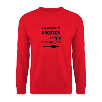 Betrunkene Freundin - Unisex Pullover - Rot - Vorne - Alina (178cm) & Michal (187cm)