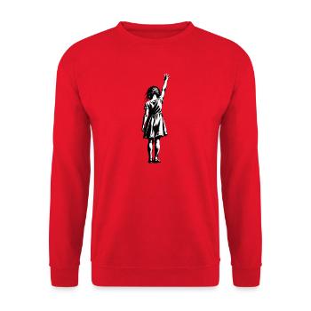 Silhouette eines Mädchens - Unisex Pullover - Rot - Vorne - Alina (178cm) & Michal (187cm)