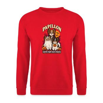 Spooky Night Loyal Company – Papillon Halloween - Unisex Pullover - Rot - Vorne - Alina (178cm) & Michal (187cm)