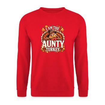 Tante Truthahn Thanksgiving-lustiges Familienessen der Tante - Unisex Pullover - Rot - Vorne - Alina (178cm) & Michal (187cm)