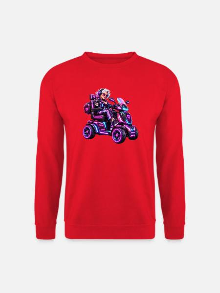 Cyberpunk & Zukunfts-Sci-Fi-Mobilroller - Unisex Pullover - Rot