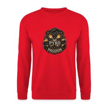 Pyro Passion Oldschool - Unisex Pullover - Rot - Vorne - Alina (178cm) & Michal (187cm)