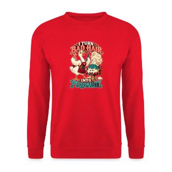 Friseurin I Turn Bad Hair Into Personality - Unisex Pullover - Rot - Vorne - Alina (178cm) & Michal (187cm)