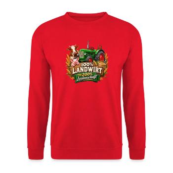 Landwirt Leidenschaft Traktor Design - Unisex Pullover - Rot - Vorne - Alina (178cm) & Michal (187cm)