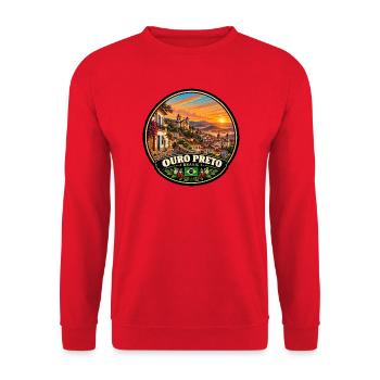 Ouro Preto Brasilien Stadt Landschaft Berge - Unisex Pullover - Rot - Vorne - Alina (178cm) & Michal (187cm)