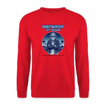 Marcus Aurelius – Emperor of Calm - Unisex Pullover - Rot - Vorne - Alina (178cm) & Michal (187cm)