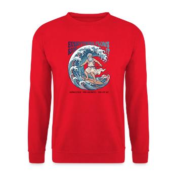 Heraclitus – Everything Flows - Unisex Pullover - Rot - Vorne - Alina (178cm) & Michal (187cm)