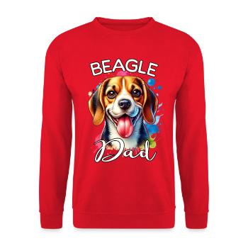 Beagle Papa - Unisex Pullover - Rot - Vorne - Alina (178cm) & Michal (187cm)