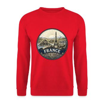EU0151 - Unisex Pullover - Rot - Vorne - Alina (178cm) & Michal (187cm)