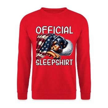 Rottweiler US Schlafshirt - Unisex Pullover - Rot - Vorne - Alina (178cm) & Michal (187cm)