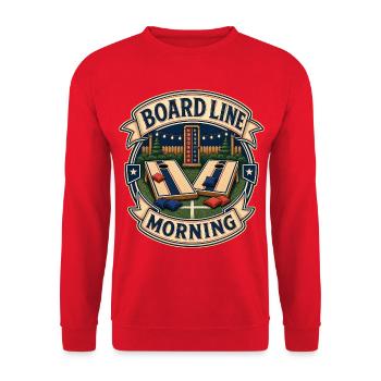 BOARD LINE MORNING - Unisex Pullover - Rot - Vorne - Alina (178cm) & Michal (187cm)