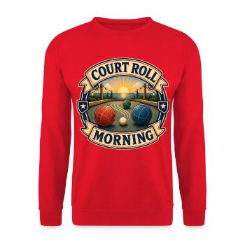 COURT ROLL MORNING - Unisex Pullover - Rot - Vorne - Alina (178cm) & Michal (187cm)