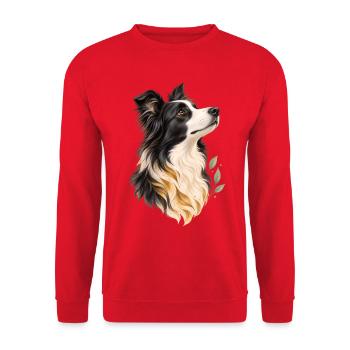 Border Collie - Unisex Pullover - Rot - Vorne - Alina (178cm) & Michal (187cm)