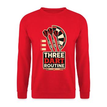 THREE DART ROUTINE - Unisex Pullover - Rot - Vorne - Alina (178cm) & Michal (187cm)