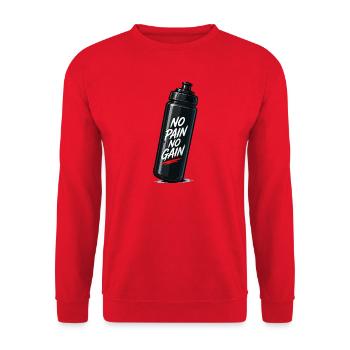 No Pain No Gain Flasche Design - Unisex Pullover - Rot - Vorne - Alina (178cm) & Michal (187cm)