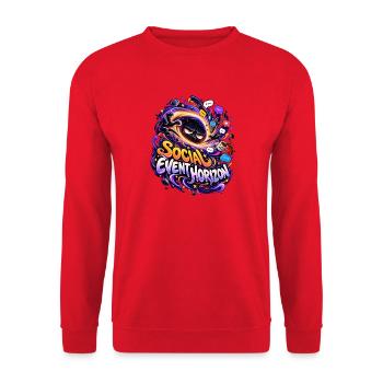 Soziales Event-Horizont - Unisex Pullover - Rot - Vorne - Alina (178cm) & Michal (187cm)