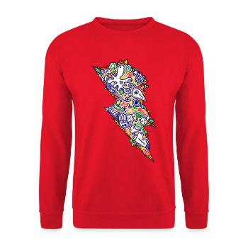 Doodle_SpokoLoko - Unisex Pullover - Rot - Vorne - Alina (178cm) & Michal (187cm)