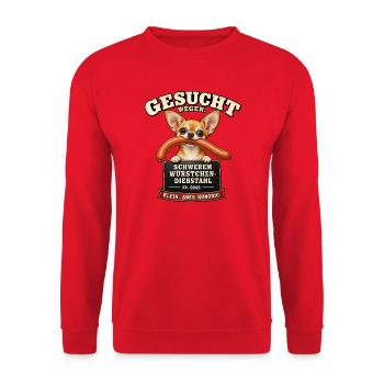 Chihuahua - lustiges Hundedesign - Unisex Pullover - Rot - Vorne - Alina (178cm) & Michal (187cm)