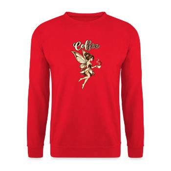 Coffee Fee – Magische Kaffee-Fee für Kaffeefans - Unisex Pullover - Rot - Vorne - Alina (178cm) & Michal (187cm)