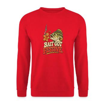 Festlicher Pfirsichköder wurde festlich - Unisex Pullover - Rot - Vorne - Alina (178cm) & Michal (187cm)