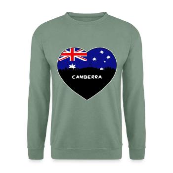 Canberra Australien Flagge Skyline Reise Souvenir - Unisex Pullover - Graugrün - Vorne