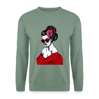 GEISHA - Unisex Pullover - Graugrün - Vorne