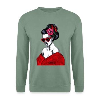 GEISHA - Unisex Pullover - Graugrün - Vorne