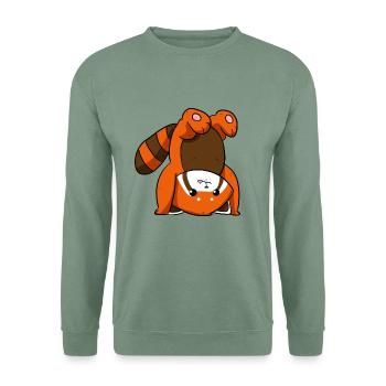 Roter Panda - Unisex Pullover - Graugrün - Vorne
