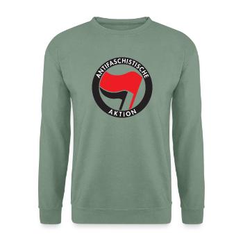 Antifaschistische Aktion Antifa Logo - Unisex Pullover - Graugrün - Vorne