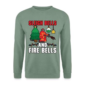Schlittenglocken und Feuerglocken Feuerwehren Weih - Unisex Pullover - Graugrün - Vorne