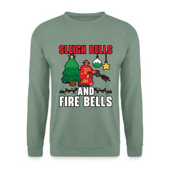Schlittenglocken und Feuerglocken Feuerwehren Weih - Unisex Pullover - Graugrün - Vorne