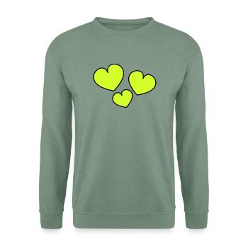 ICH LIEBE DICH. ICH LIEBE DICH. LIEBE. LIEBE. HERZ - Unisex Pullover - Graugrün - Vorne