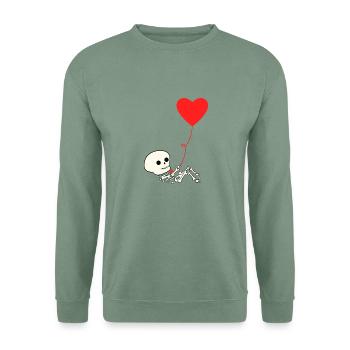 Halloween Schwanger Schwangerschaft Babybauch - Unisex Pullover - Graugrün - Vorne