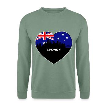 Sydney Australien Flagge Skyline Reise Souvenir - Unisex Pullover - Graugrün - Vorne