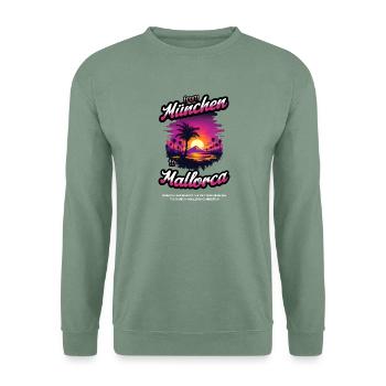 From München to Mallorca - Purple Text Edition - Unisex Pullover - Graugrün - Vorne