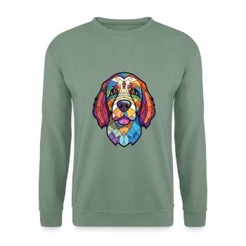 Cao De Castro Laboreiro Hunderasse Aquarellglas - Unisex Pullover - Graugrün - Vorne