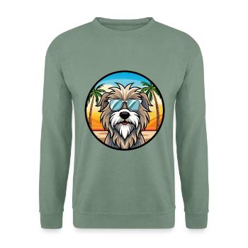 Lunettes de soleil Bergamasco Shepherd Dog Breed Cartoon - Sweat-shirt Unisexe - vert-de-gris - Devant