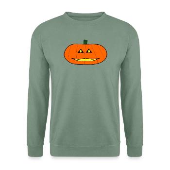 HALLOWEEN. KÜRBIS. HALLOWEEN-KÜRBIS - Unisex Pullover - Graugrün - Vorne