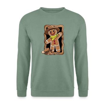 Lebkuchenmann Weihnachten Humor - Unisex Pullover - Graugrün - Vorne