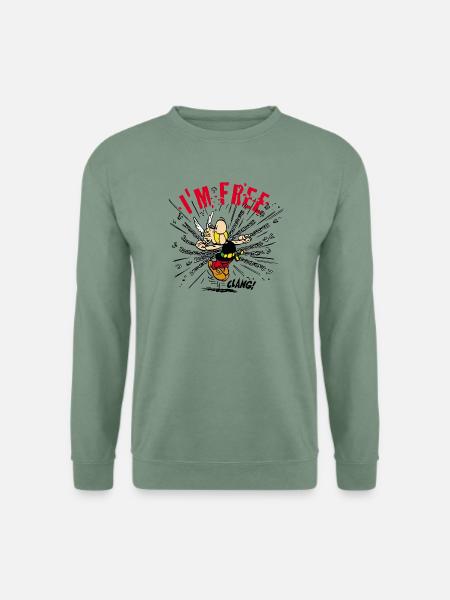 Asterix & Obelix - Asterix 'I'm Free' - Unisex Pullover - Graugrün