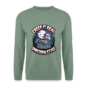 Creep It Real Unicorn Style - Unisex Sweatshirt - steel green - Front