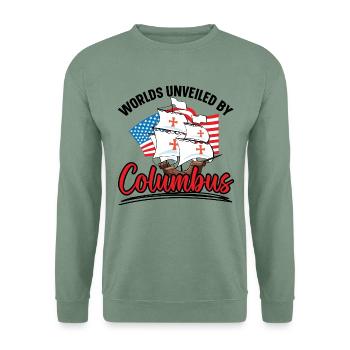 Von Kolumbus entdeckte Welten Indigene - Unisex Pullover - Graugrün - Vorne