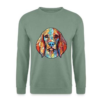 Poitevin Hunderasse Aquarell Glas Illustration - Unisex Pullover - Graugrün - Vorne