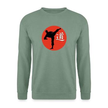 kungfukämper und schrftzeichen dao - Unisex Pullover - Graugrün - Vorne