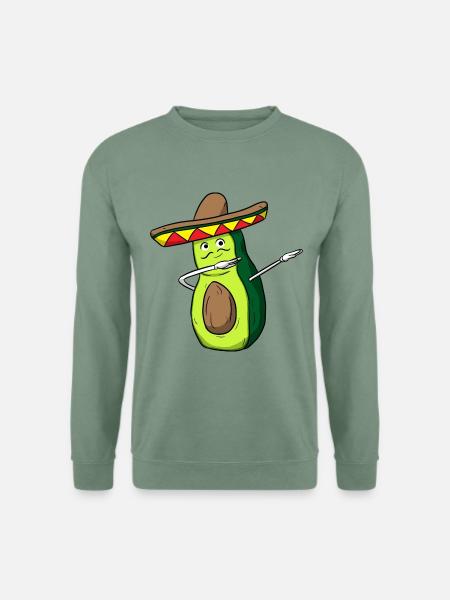 Avocado Dab Mexico Sombrero Dabbing - Unisex Pullover - Graugrün